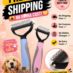 Stainless Double-sided Pet Brush Hair Removal Comb Grooming Dematting Dog Grooming Shedding Tools